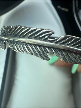 Sterling Silver Feather bangle